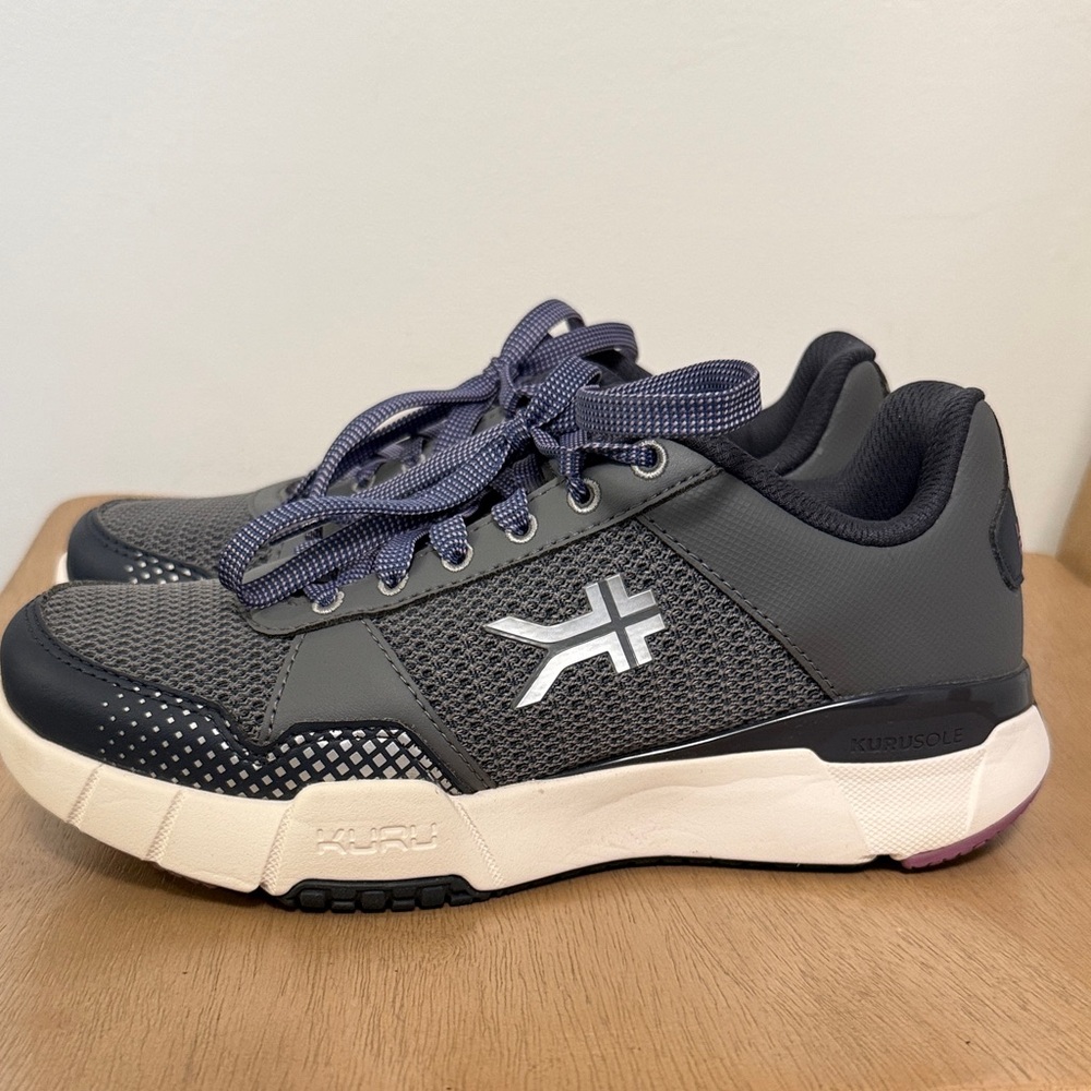 KURU Dark Gray and White Athletic Sneakers
